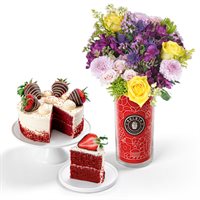 Grand Red Velvet Cake  Bouquet Gift Set
